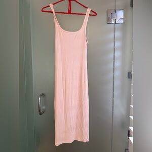 Wilfred Free Tan Ribbed Tank Dress 2XS Stain Noted